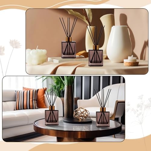 6 Pack Perfume Reed Diffuser Bottle Set with Black Sticks
