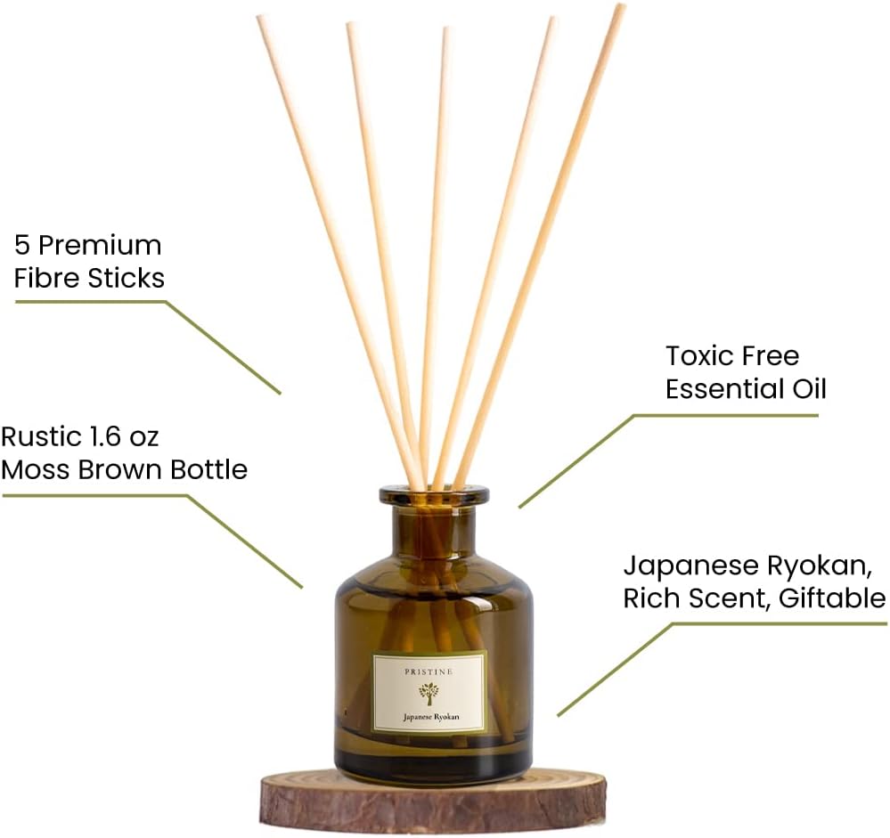 PRISTINE Reed Diffuser Set with Lavender and Amber Scent