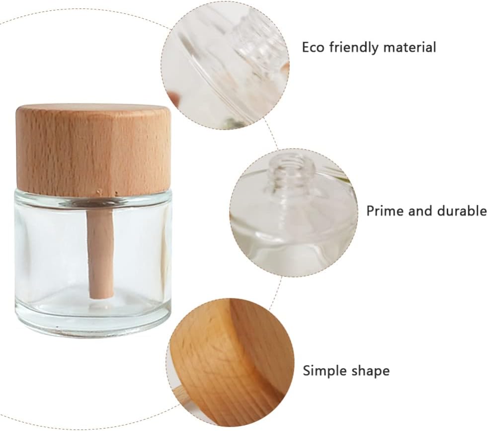 2pcs Glass Reed Diffuser Set with Wood Caps