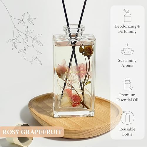 Aeviva Reed Diffuser Set 5 Fl Oz Rose Grapefruit Scent