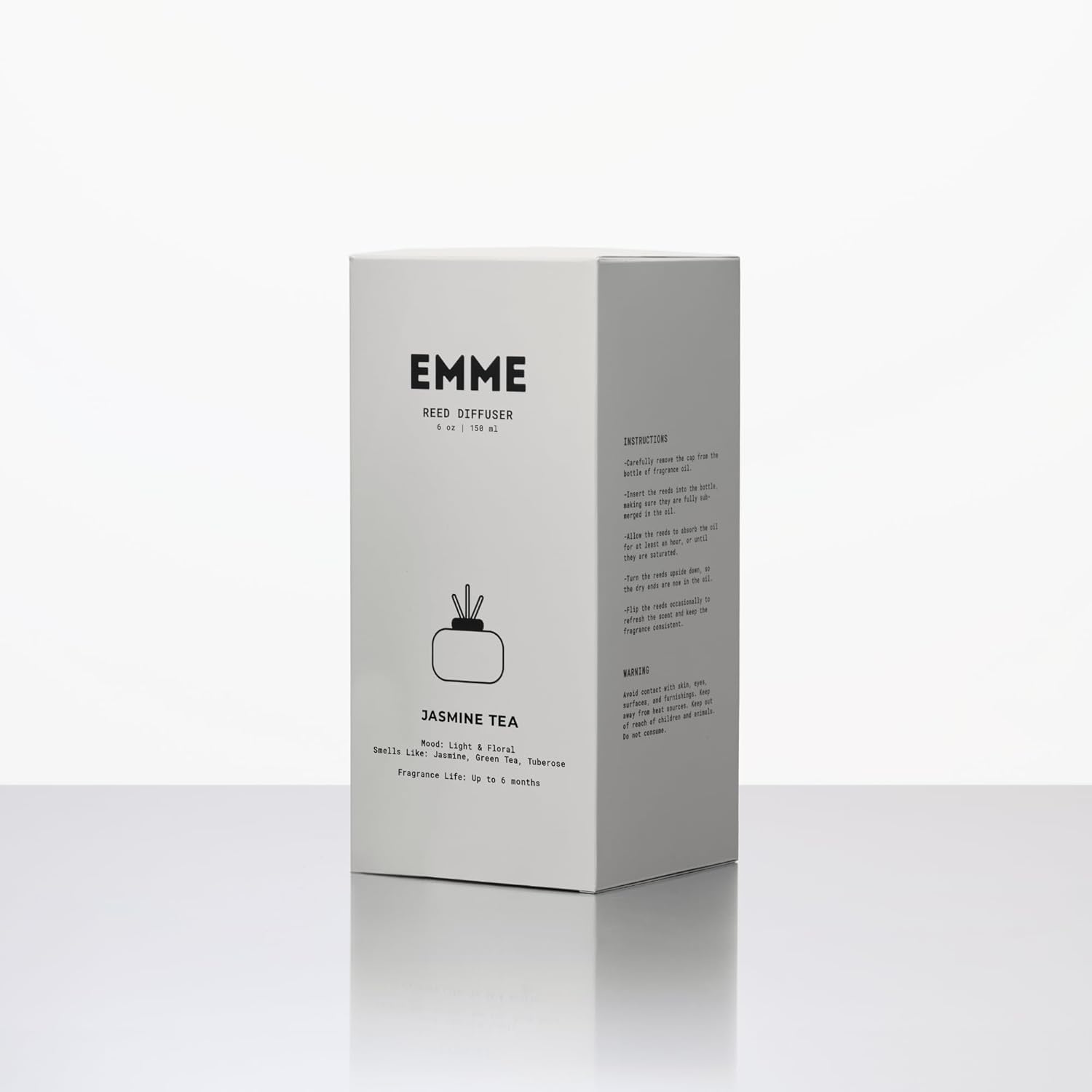 EMME NYC 6 oz Jasmine Tea Scented Reed Diffuser