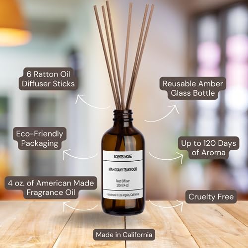 VEEDOO Reed Diffuser Set Sandalwood Amber 4oz