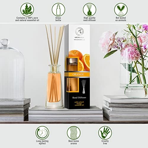 Orange Diffuser with Essential Oil 34 Fl Oz Set