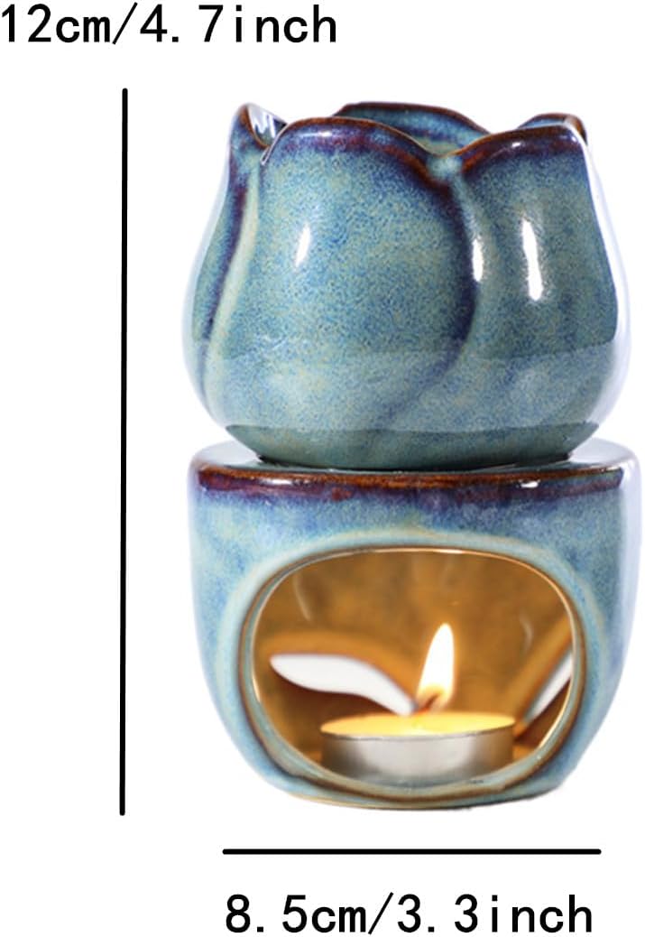 Ruitasa Essential Oil Burner Tealight Set 2PCS Lotushaped Ceramic Aromatherapy Candle