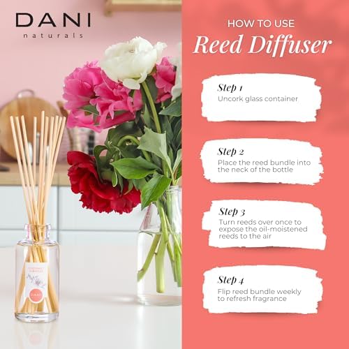 DANI Tropical Coconut Hibiscus Reed Diffuser Set - 10 Sticks 35 oz