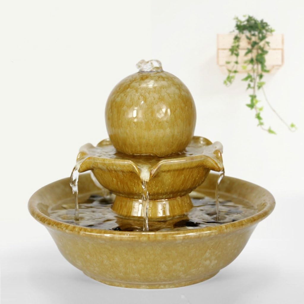 BABETRUE Tabletop Fountain Ceramic Water Feature Modern Decor