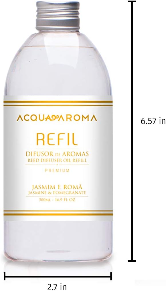 Premium Reed Diffuser Oil Refill Jasmine Pomegranate 169 FL OZ by Acqua Aroma