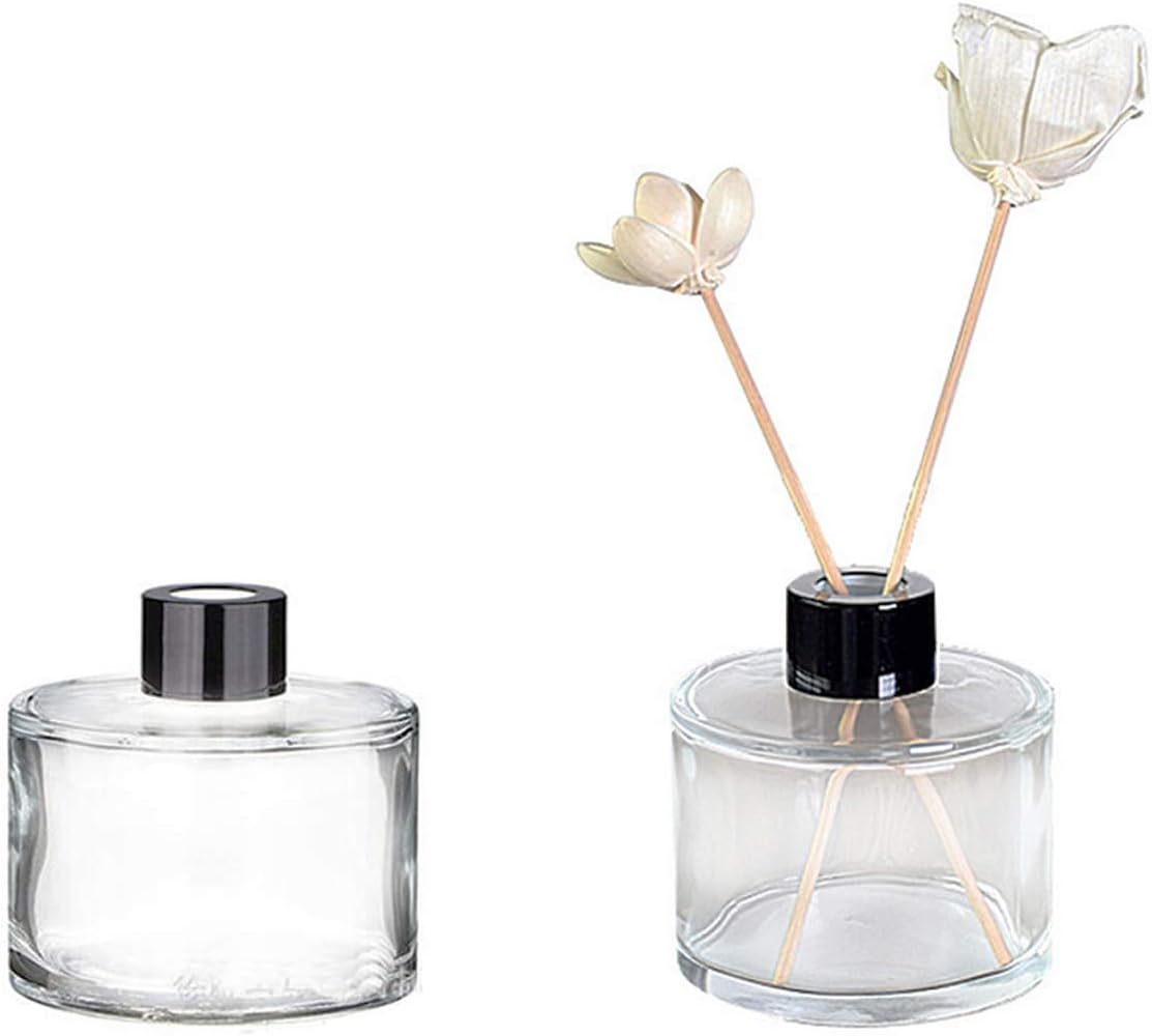 2Pcs 50ml Clear Glass Diffuser Bottles for Aromatherapy