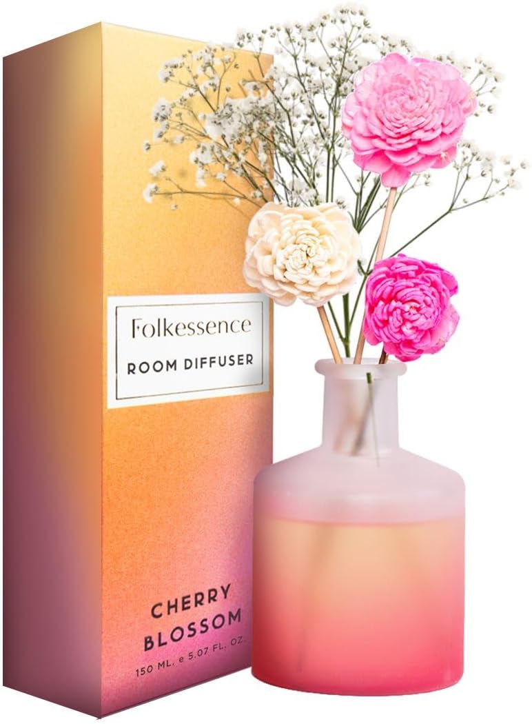 Folkulture Cherry Blossom Reed Diffuser Set