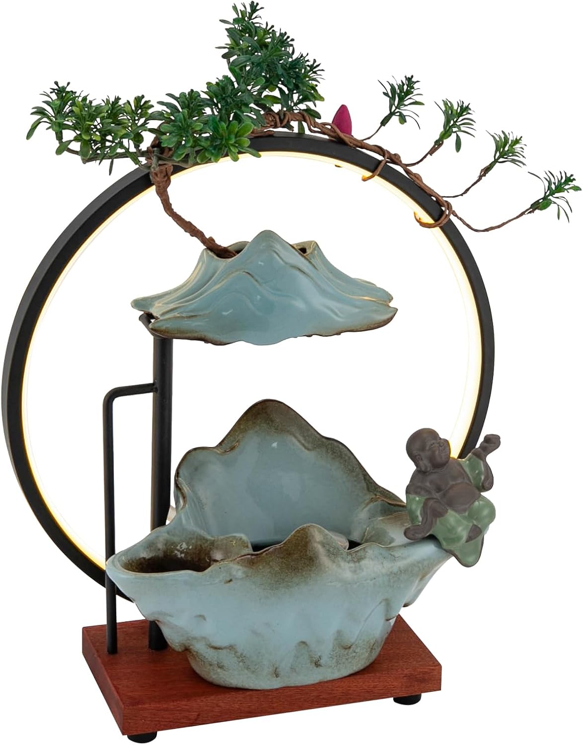 Tabletop Buddha Water Fountain with LED Light