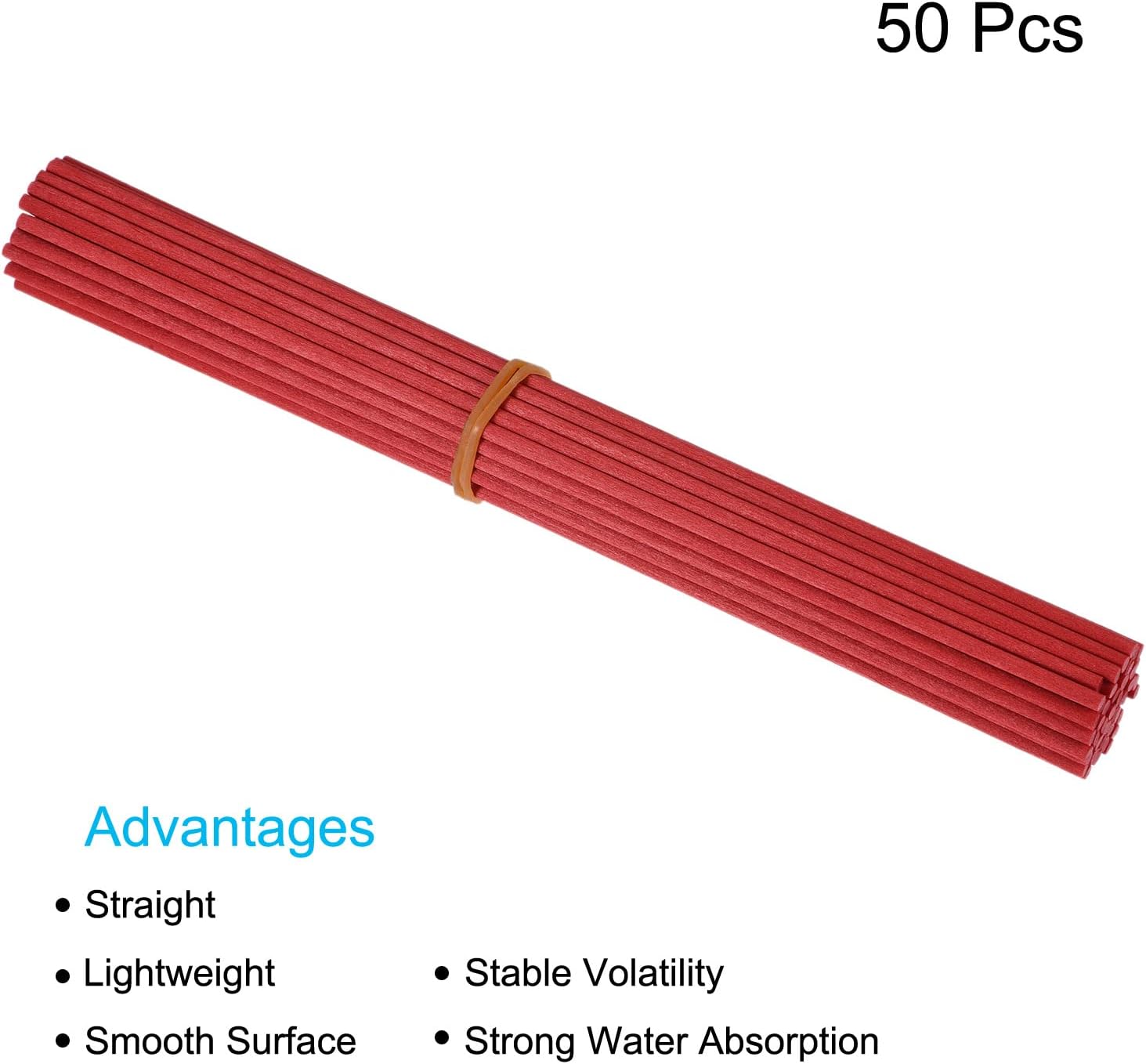 MECCANIXITY Fiber Reed Diffuser Sticks 86 x3mm Red Pack of 50