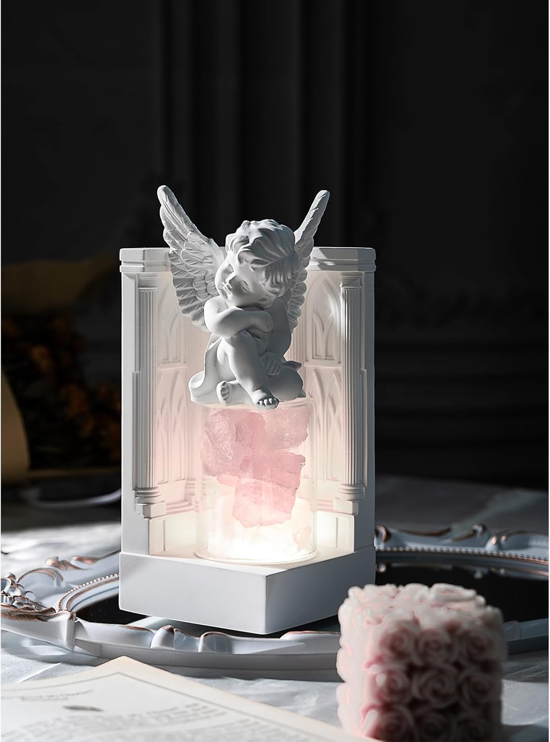 Handmade Gypsum Aroma Lamp with 3 Color Lighting
