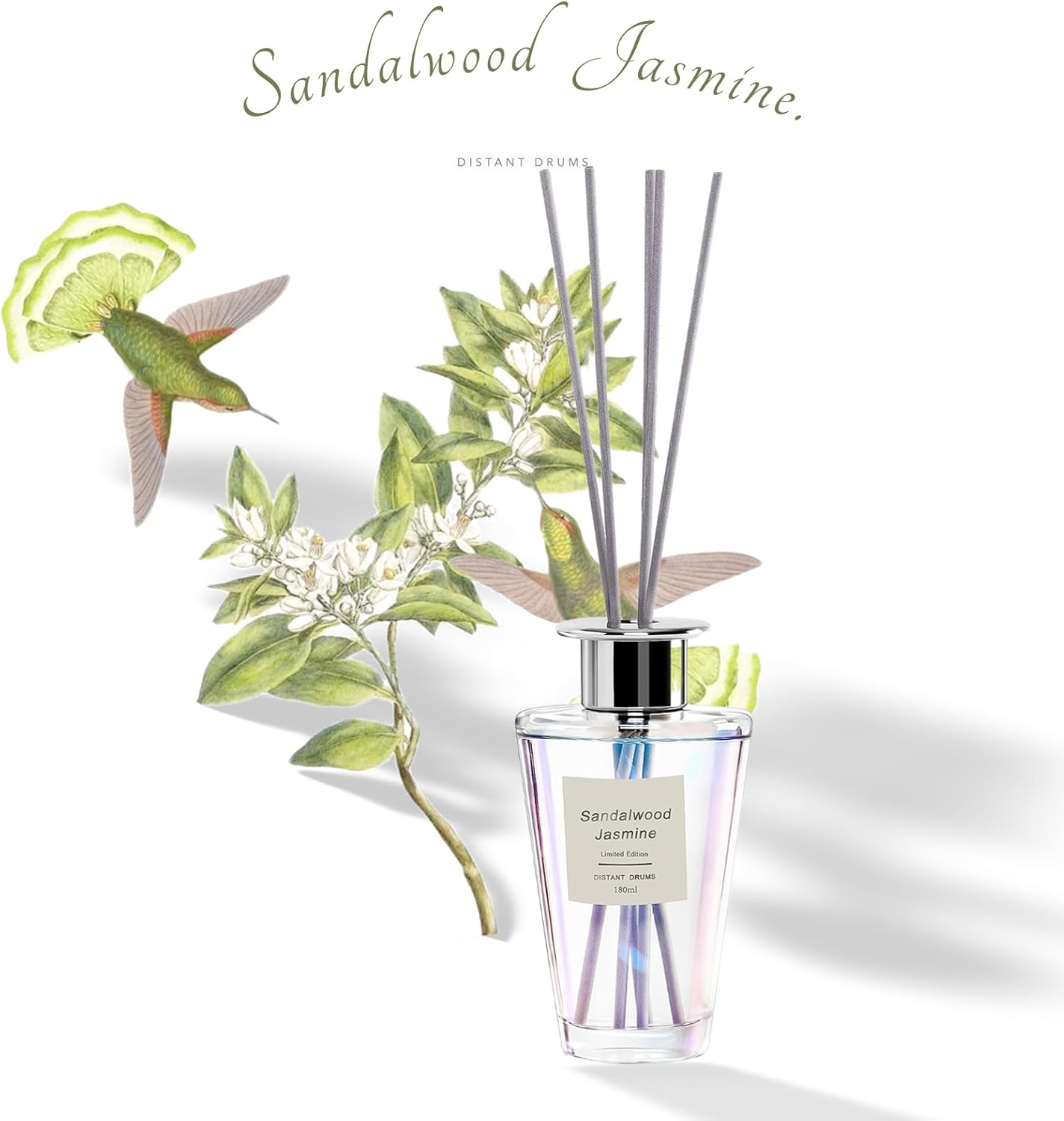 Jasmine Sandalwood Reed Diffuser Set for Home