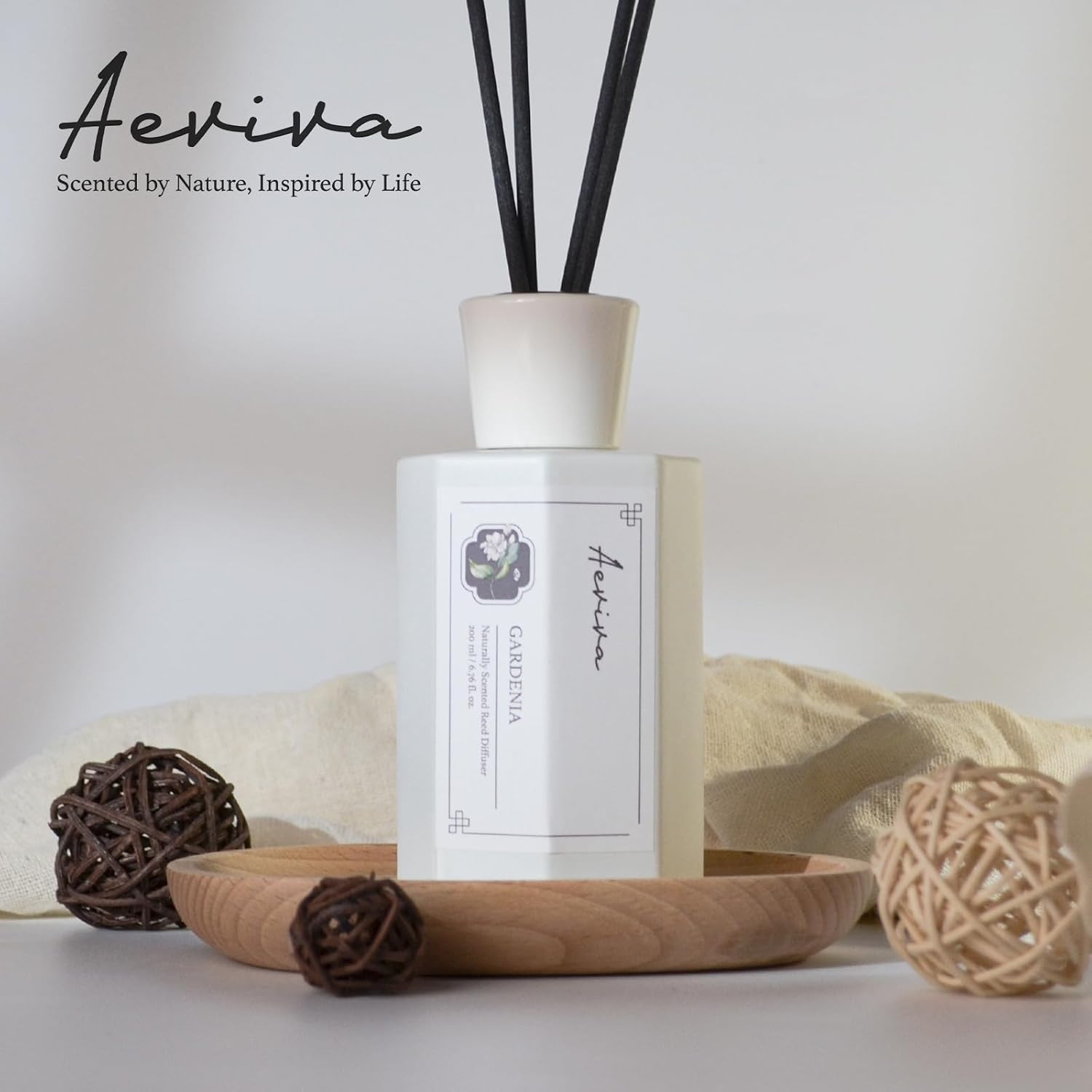 Aeviva Gardenia Reed Diffuser Set - 676 Fl Oz Luxury Aroma