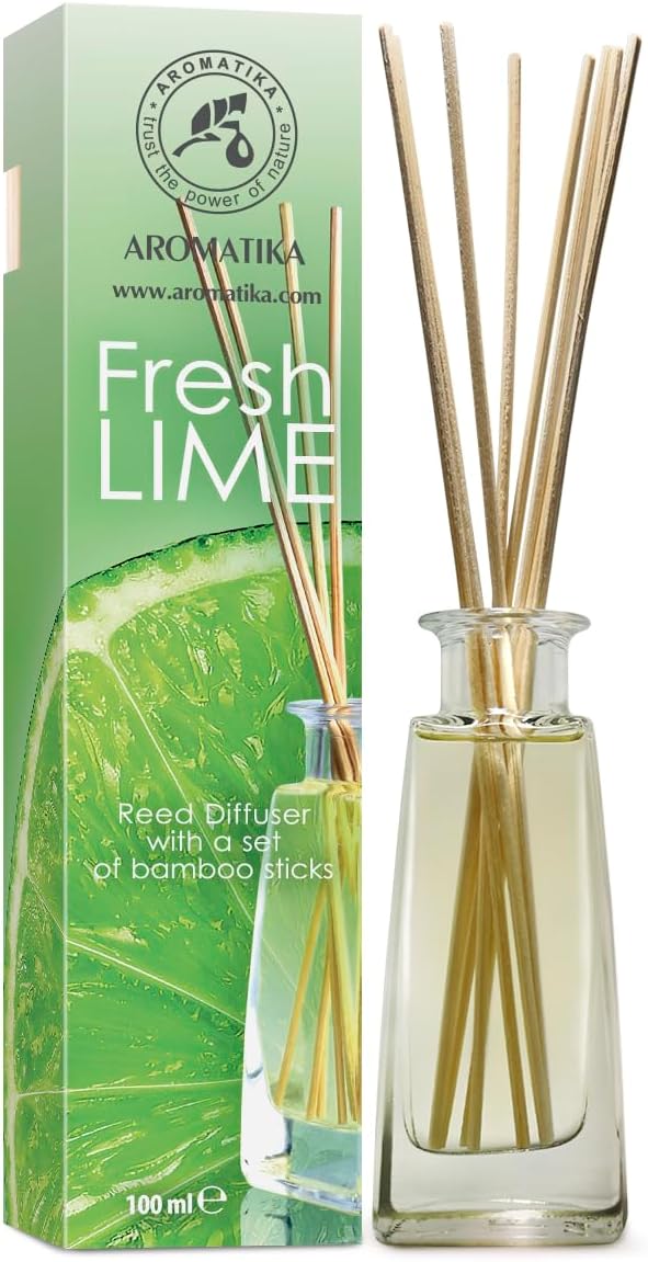 AROMATIKA Lime Reed Diffuser Set 34 Fl Oz