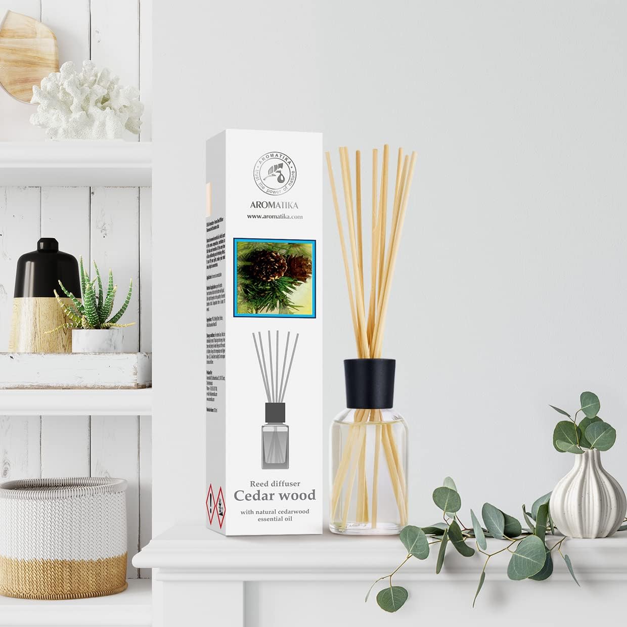 Cedarwood Reed Diffuser 34 Fl Oz - Natural Aromatherapy Set
