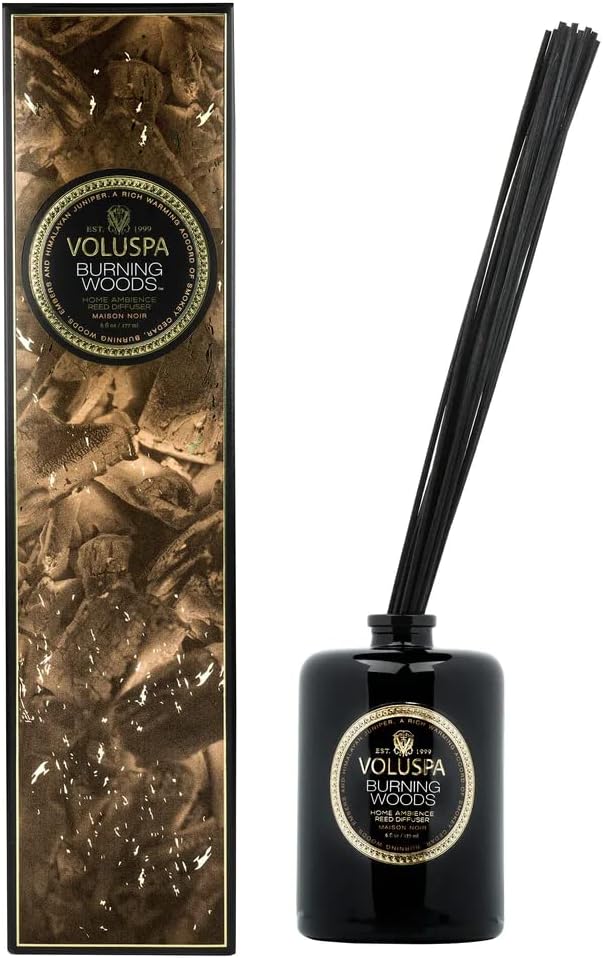 Voluspa Home Fragrance Reed Diffuser Burning Woods 6oz