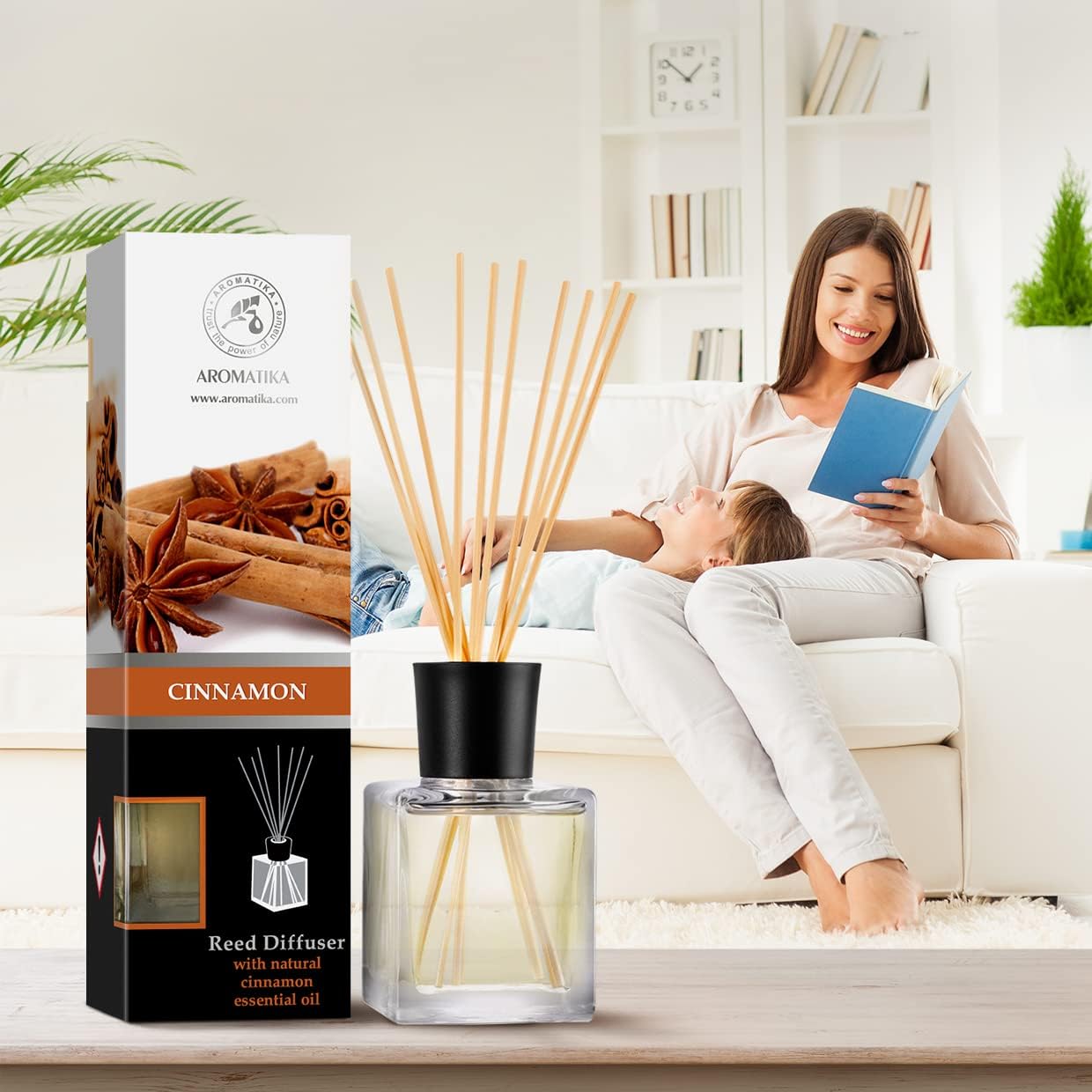 Cinnamon Reed Diffuser 68 Fl Oz - Natural Room Fragrance
