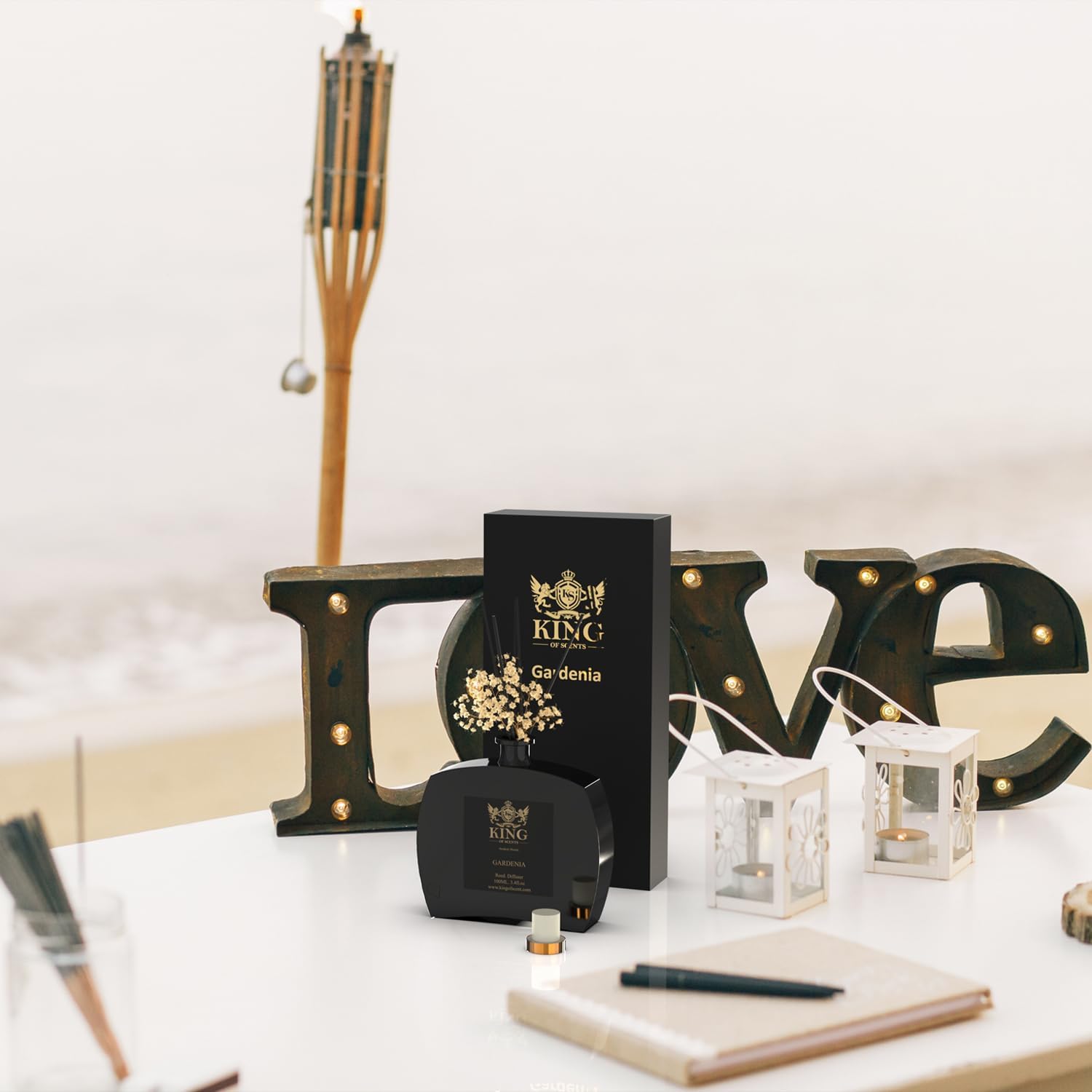 Premium Reed Diffuser Set with Gardenia Scent