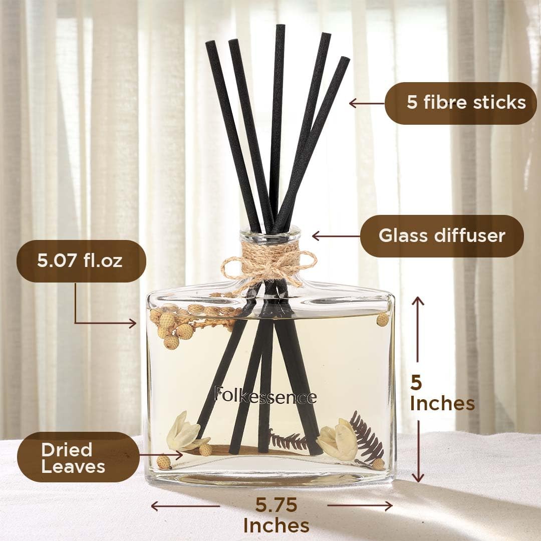 Folkulture Reed Diffusers for Home with 5 Sticks