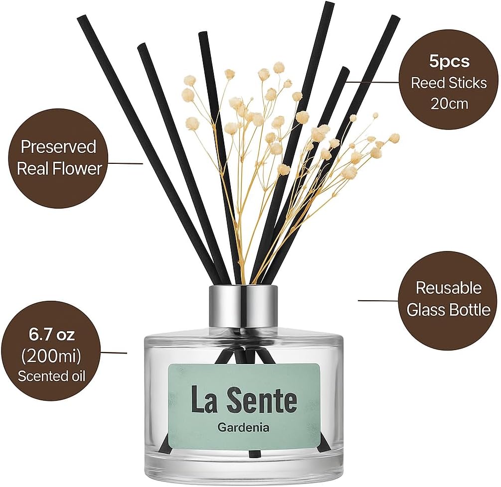 La Sente Gardenia Reed Diffuser Set 67fl oz