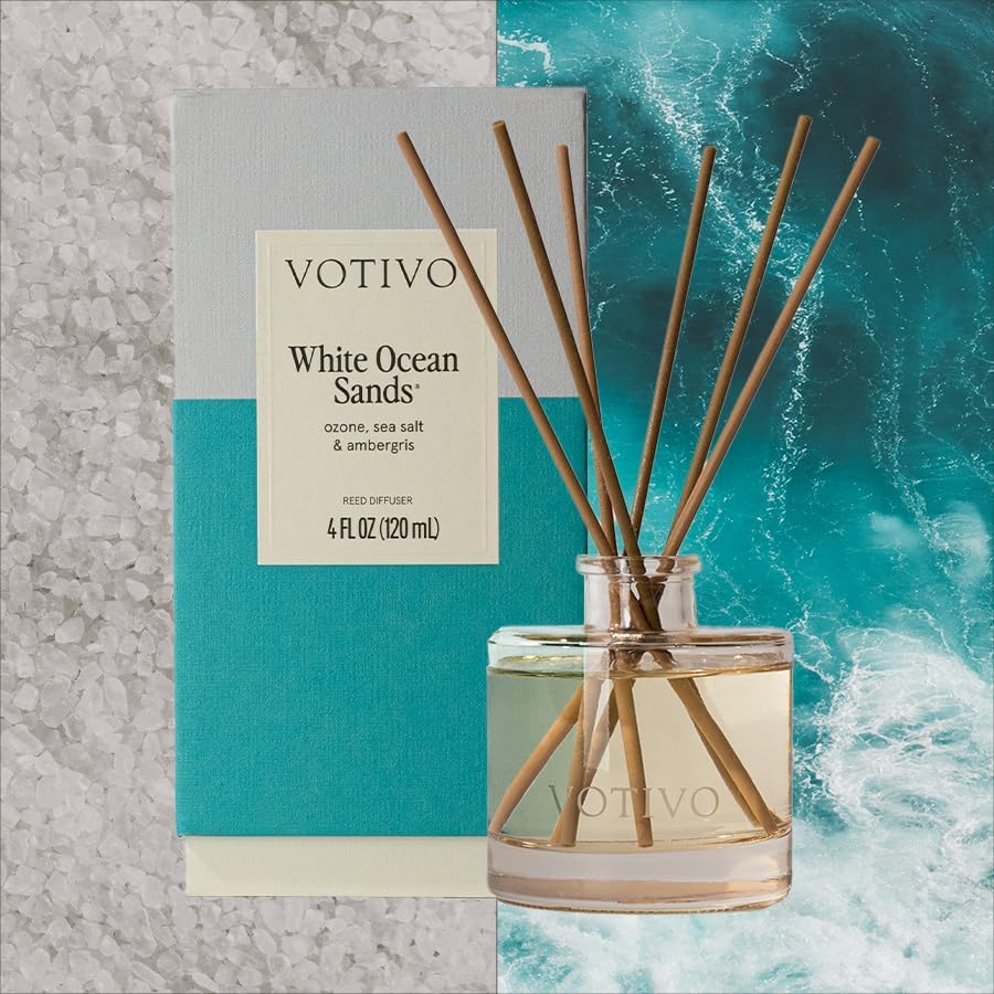Votivo White Ocean Sands Reed Diffuser Set