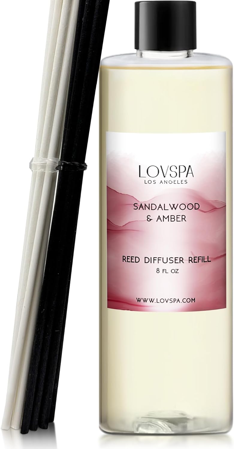 LOVSPA Sandalwood Amber Reed Diffuser Refill 8oz Set