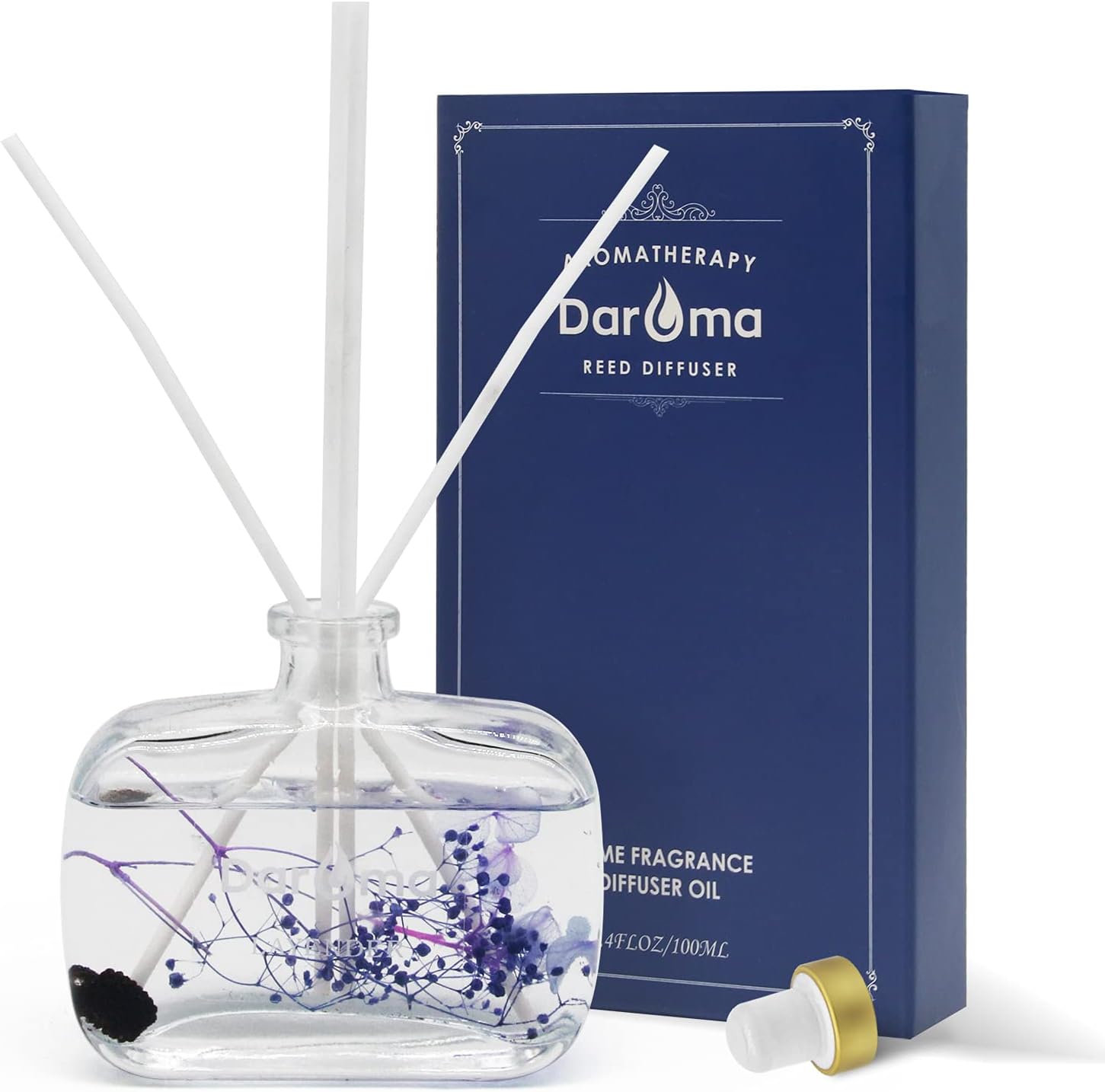 DAROMA Reed Diffuser Set with Sticks and Dried Flowers