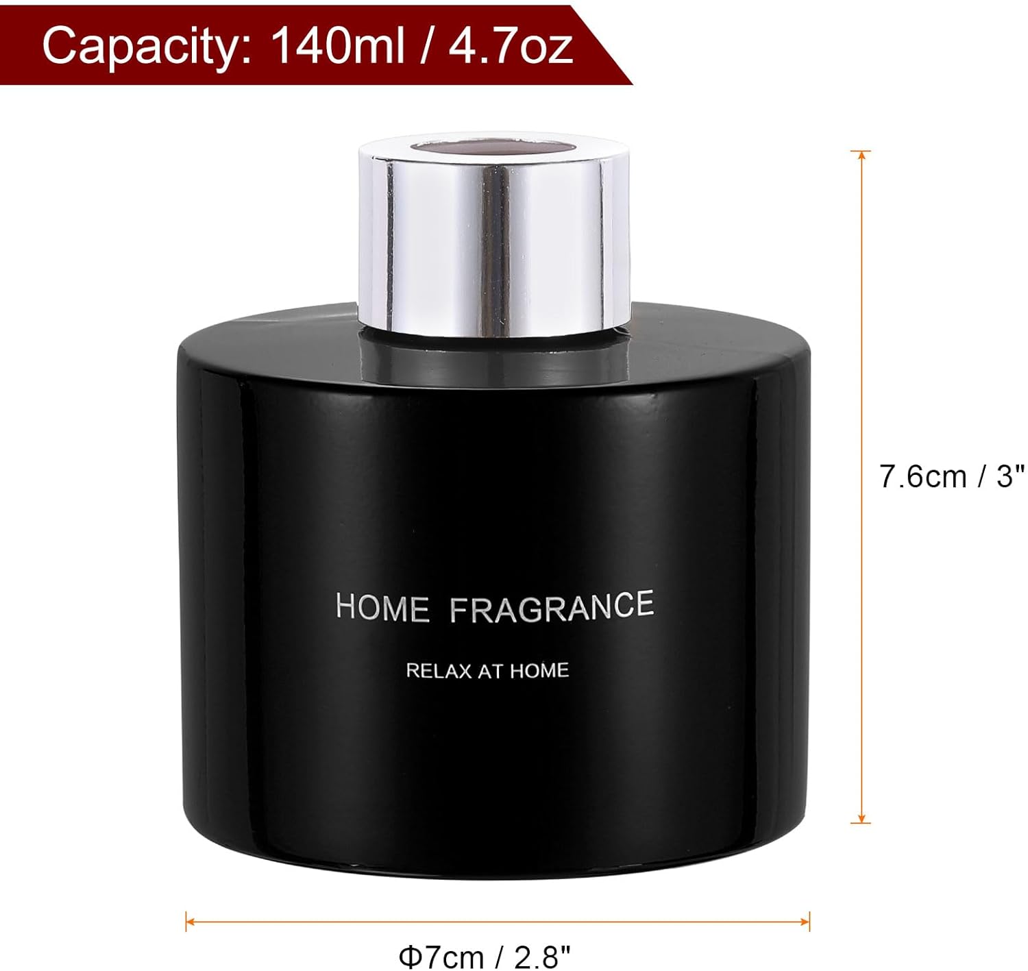 HARFINGTON 140ml Refillable Diffuser Bottle with Silver Cap