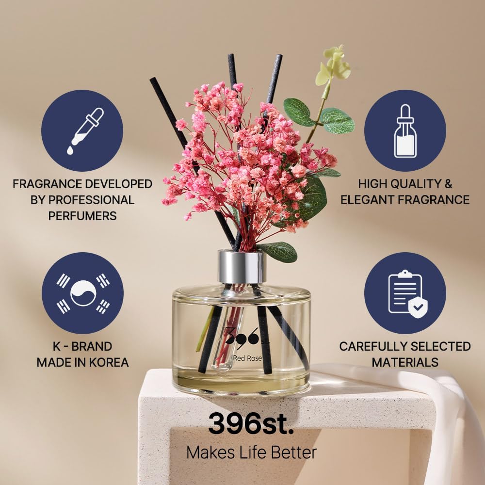 396 St Preserved Babys Breath Reed Diffuser Set Vanilla Lavender