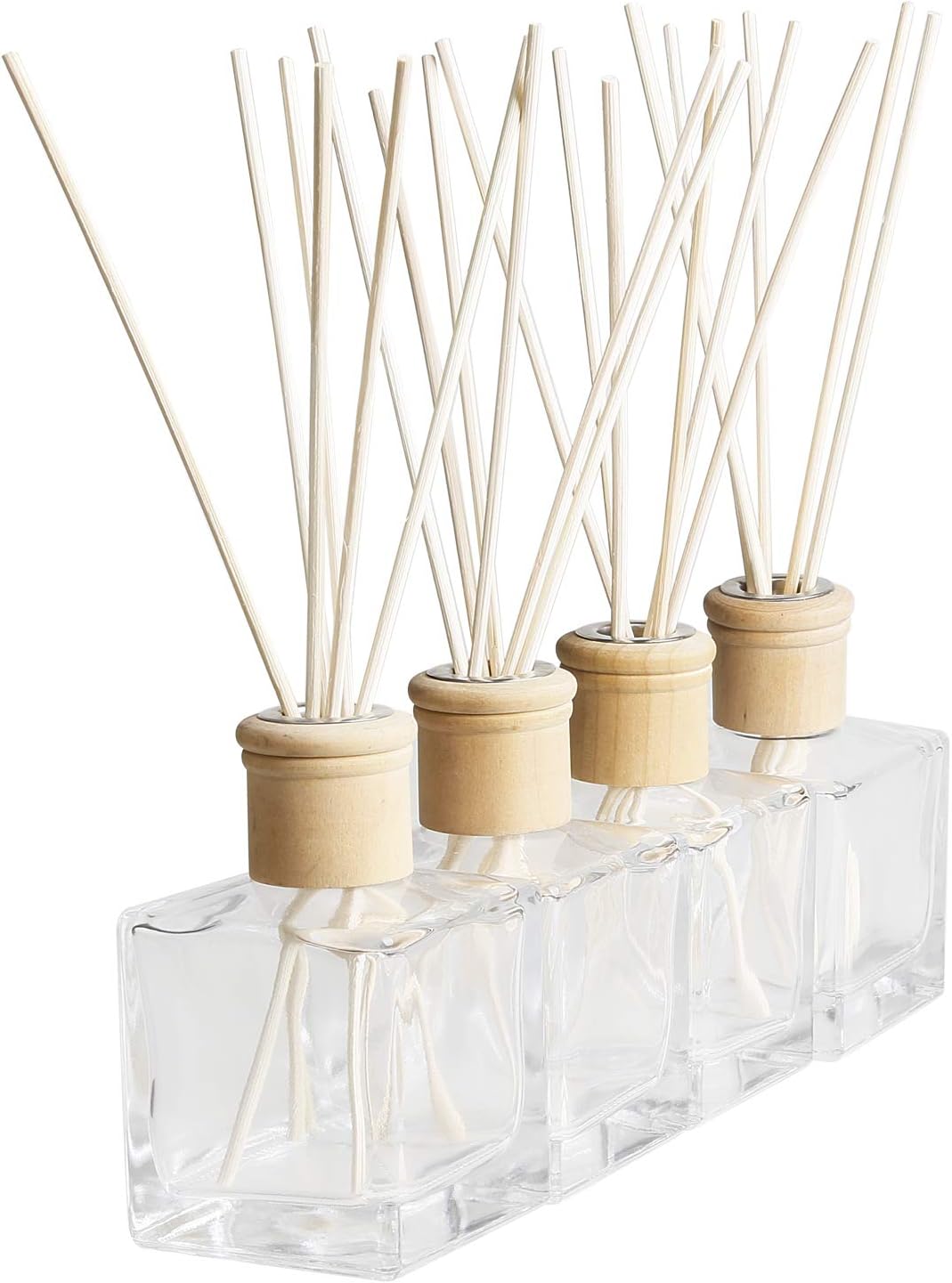 Crazy Huayi Reed Diffuser Set of 4 Glass Bottles with Rattan Sticks 200ml