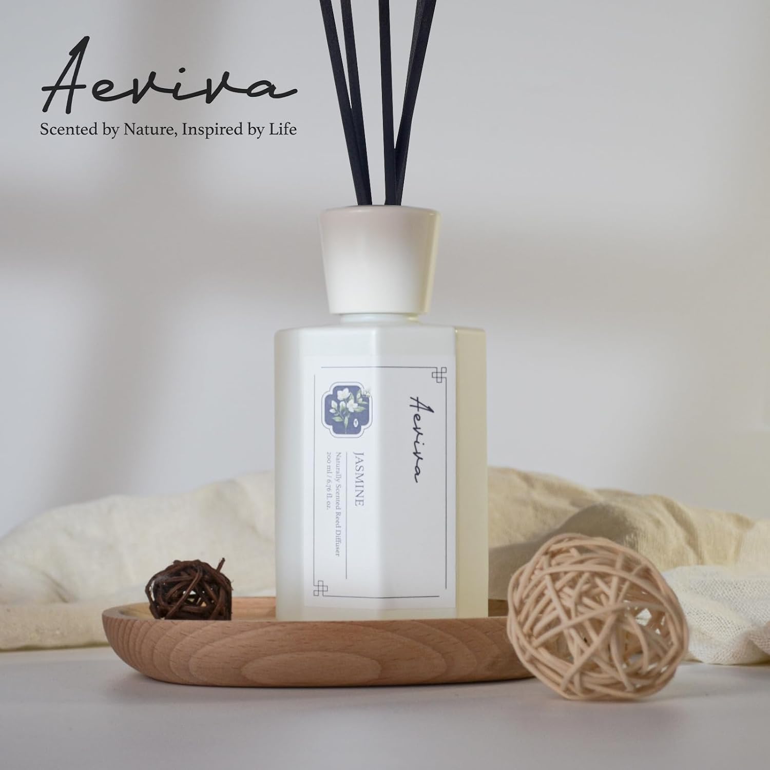 Aeviva Jasmine Reed Diffuser Set 676 Fl Oz