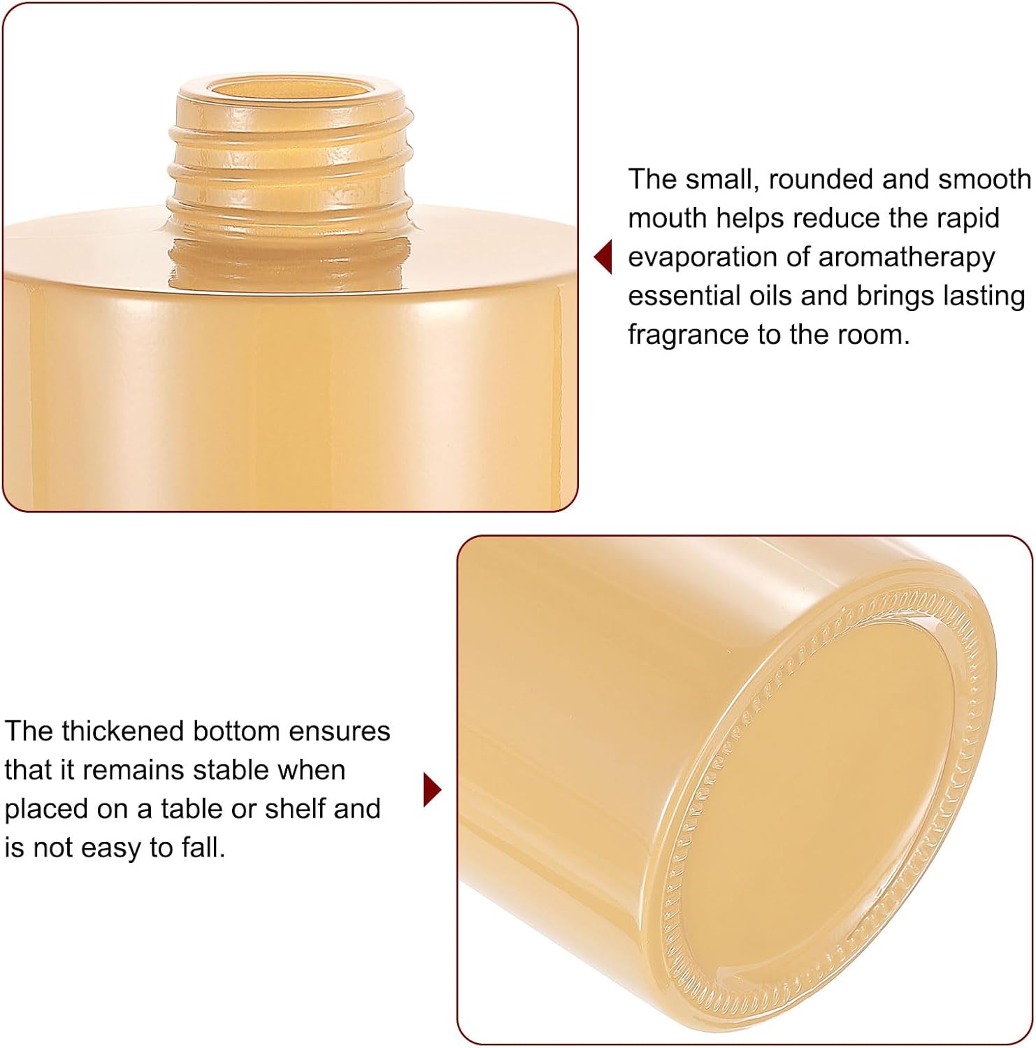 HARFINGTON 2pc Empty Glass Diffuser Bottle with Gold Cap
