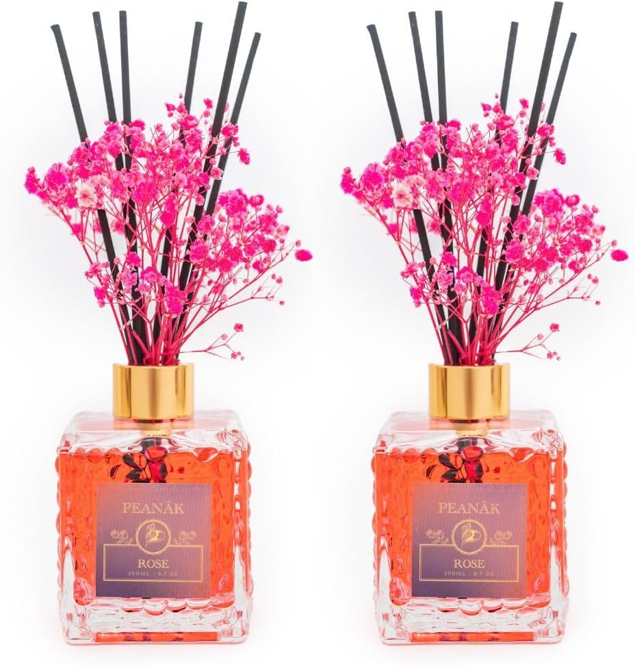 PEANAK Reed Diffuser Set Rose Honey 67oz Set of 2