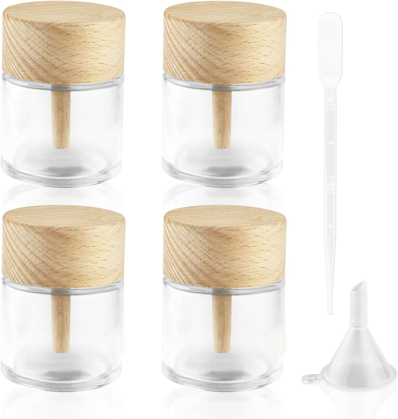 BOSMIOW 4 Piece Clear Glass Reed Diffuser Set