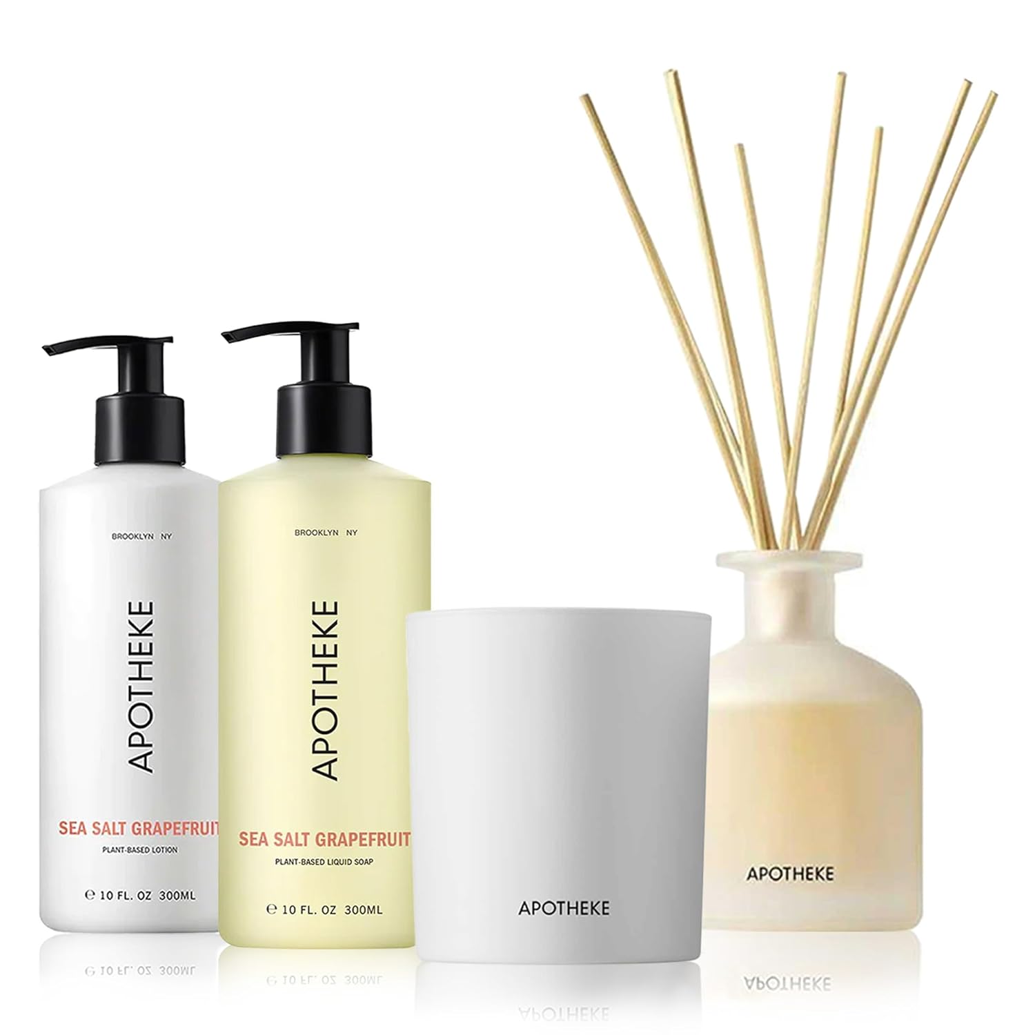 APOTHEKE Sea Salt Grapefruit Bundle with Candles Diffuser Lotion Soap
