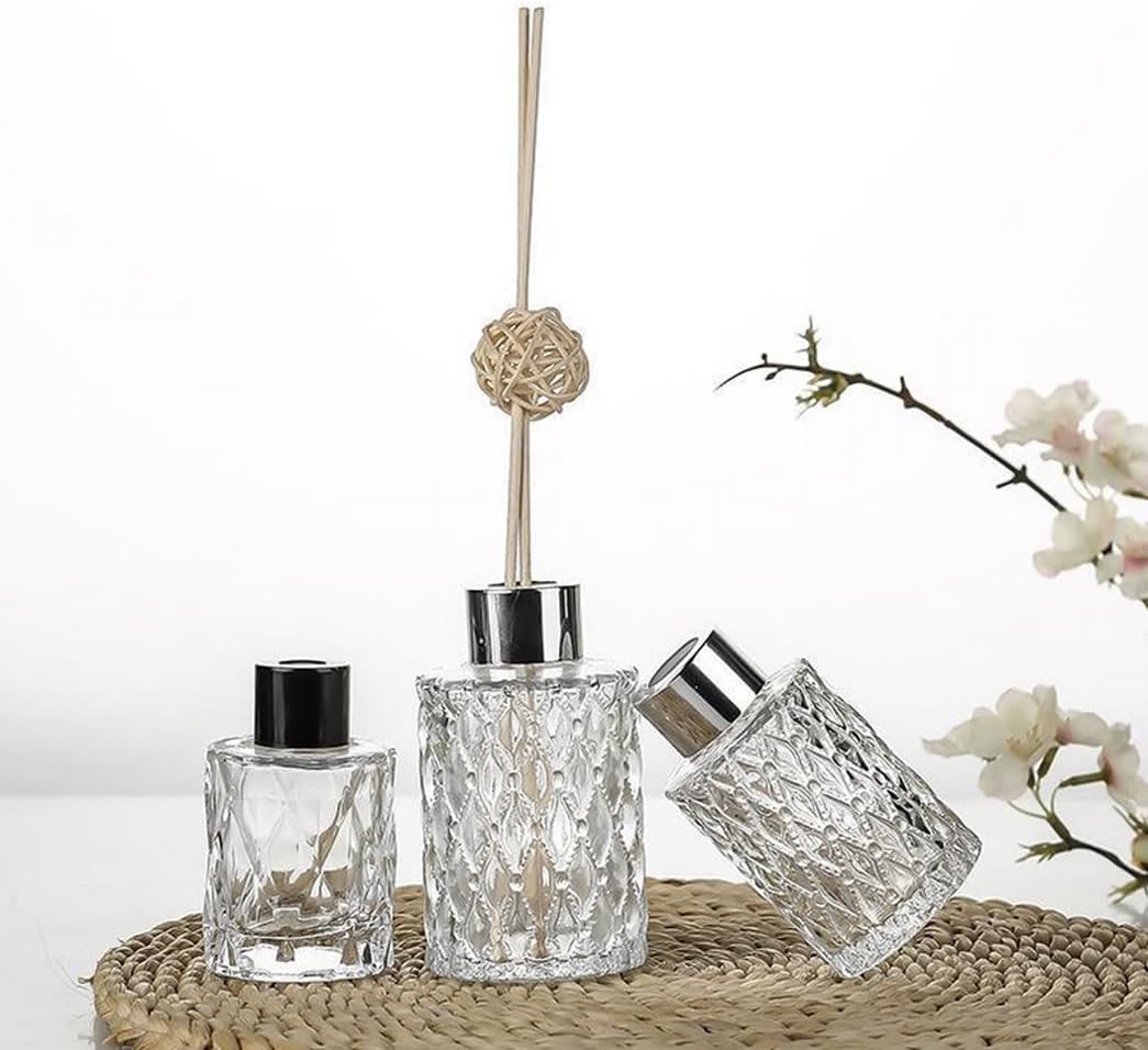 VASANA 150ML Glass Diffuser Jar Empty Container for Aromatherapy