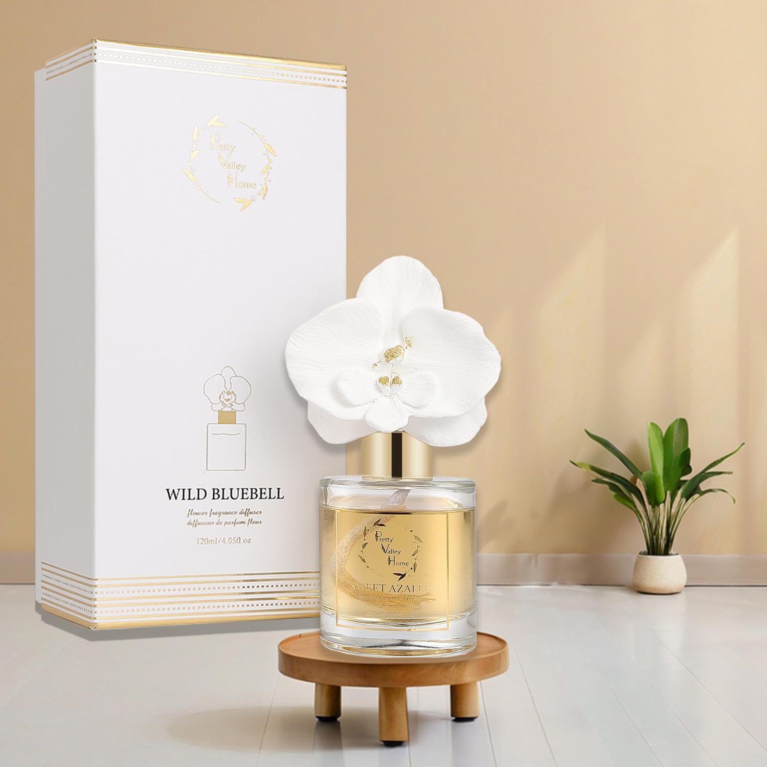 Orchid Ceramic Flower Reed Diffuser Set 120ML Wild Bluebell