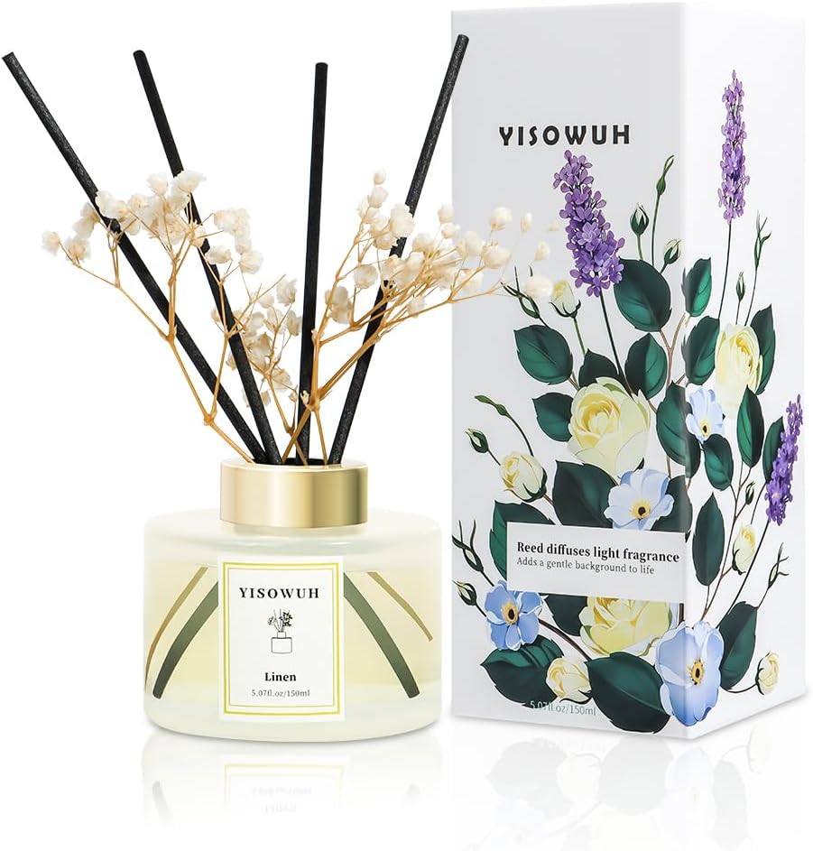 Linen Scent Reed Diffuser Set with 8 Sticks
