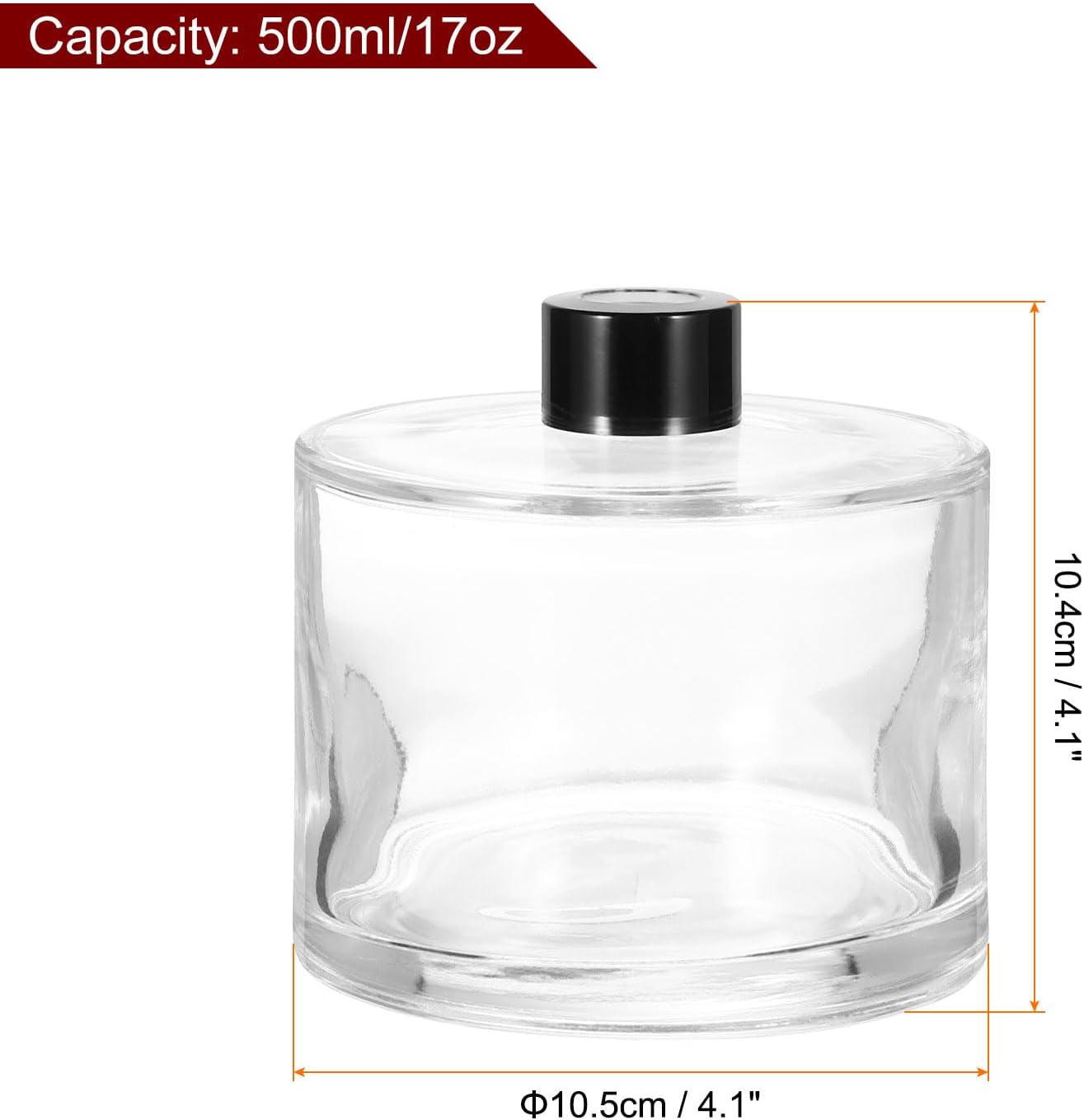 HARFINGTON 4Pcs 500Ml Empty Glass Diffuser Bottle Set