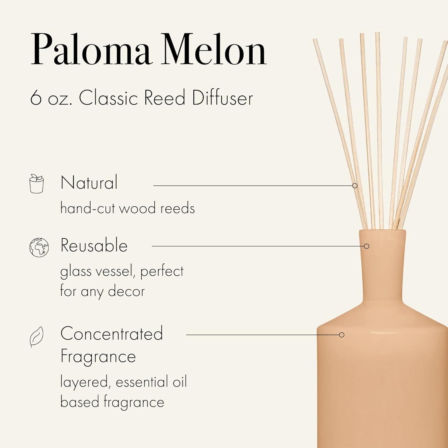 LAFCO New York Classic Reed Diffuser Paloma Melon 6 oz