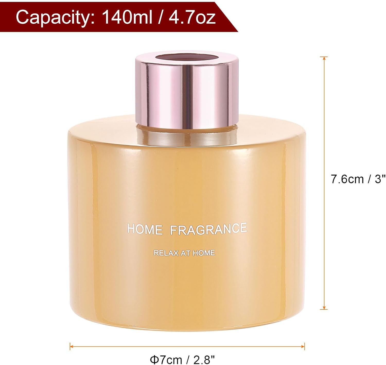 HARFINGTON 2pc Empty Glass Diffuser Bottle with Gold Cap