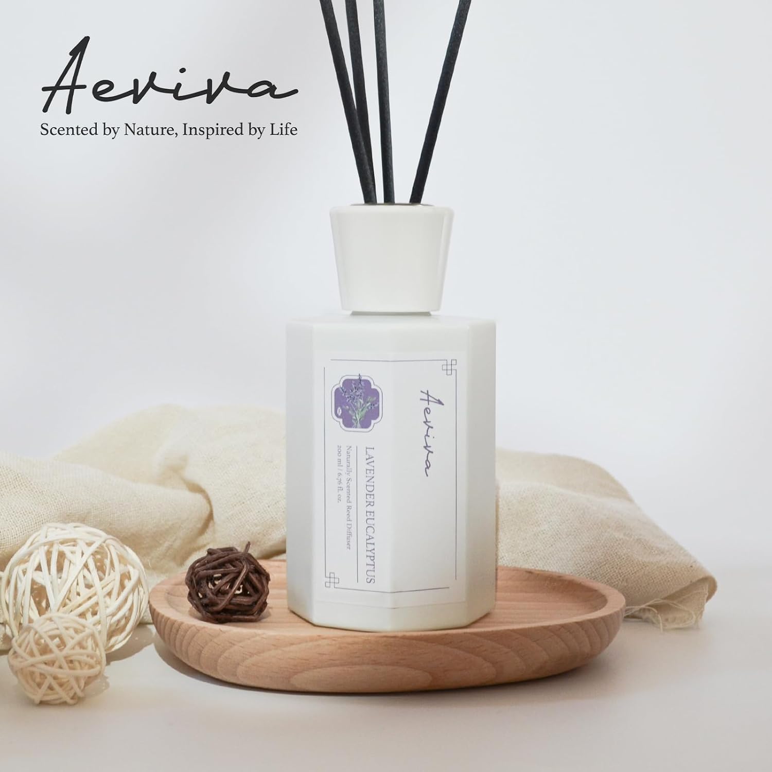 Aeviva Reed Diffuser Set with Lavender Eucalyptus Scent