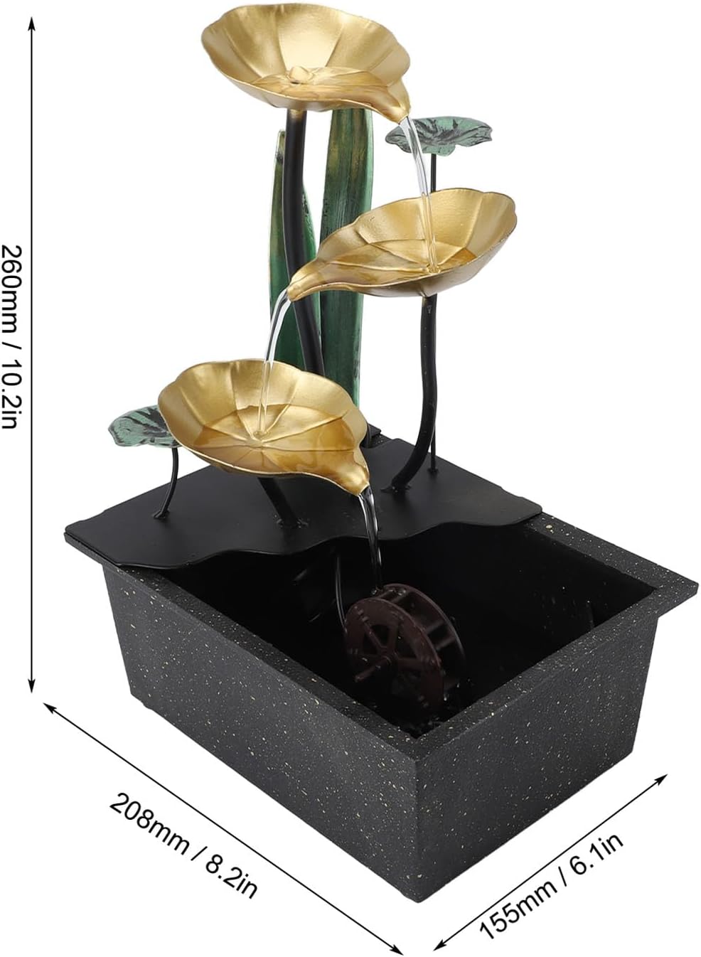 USB Tabletop Water Fountain with Adjustable LED Light