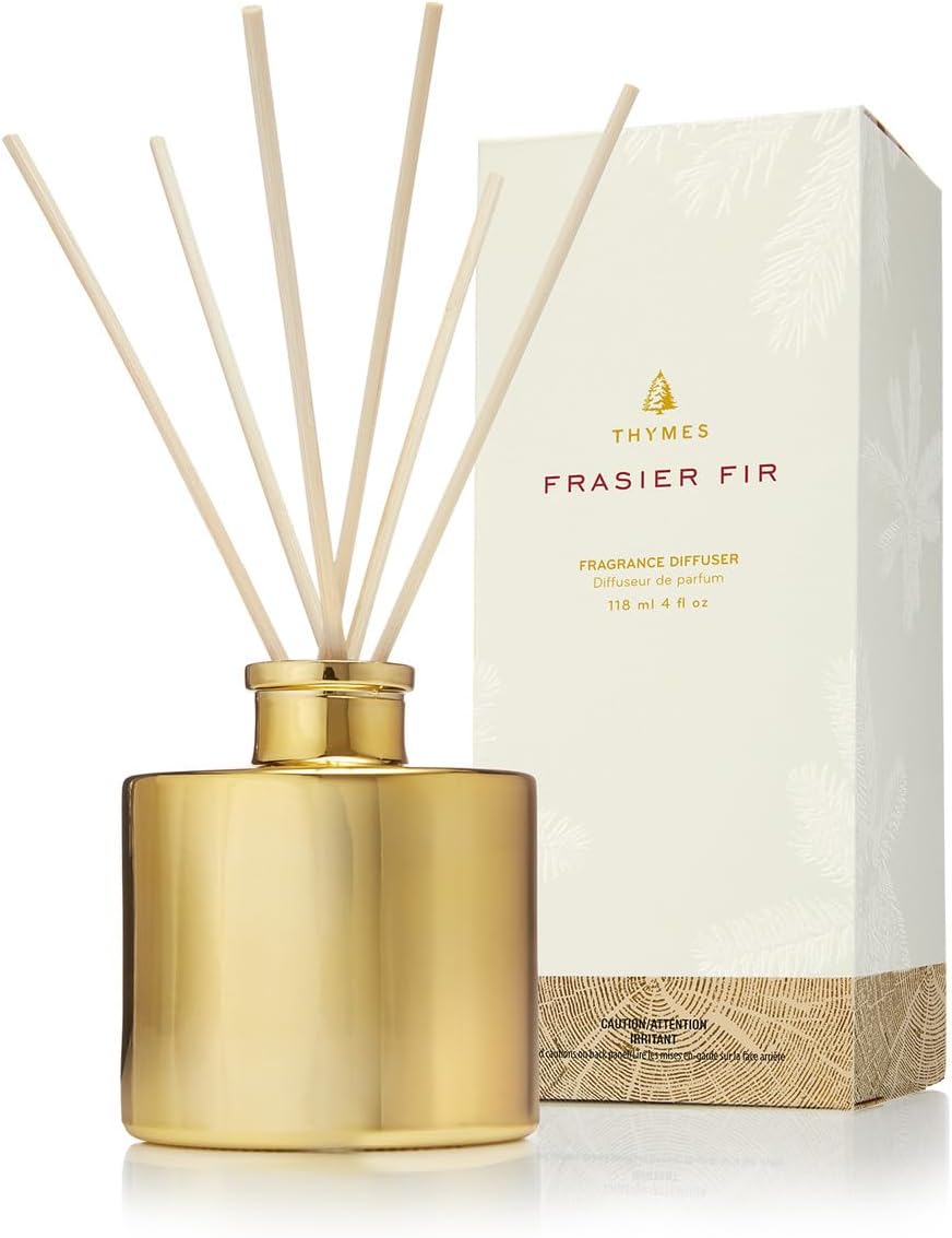 Thymes Frasier Fir Reed Diffuser Set - 4 Fl Oz Gold