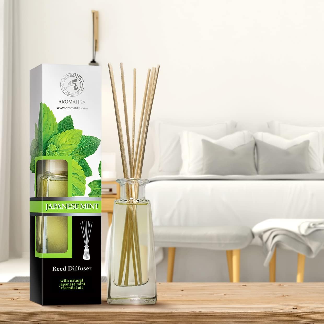 AROMATIKA Japanese Mint Reed Diffuser 34 Fl Oz