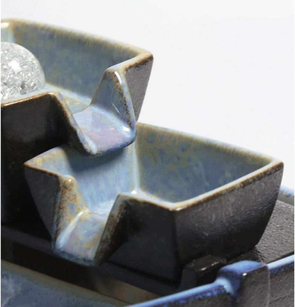 FXJ Ceramic Tabletop Fountain for Home Office Relaxation