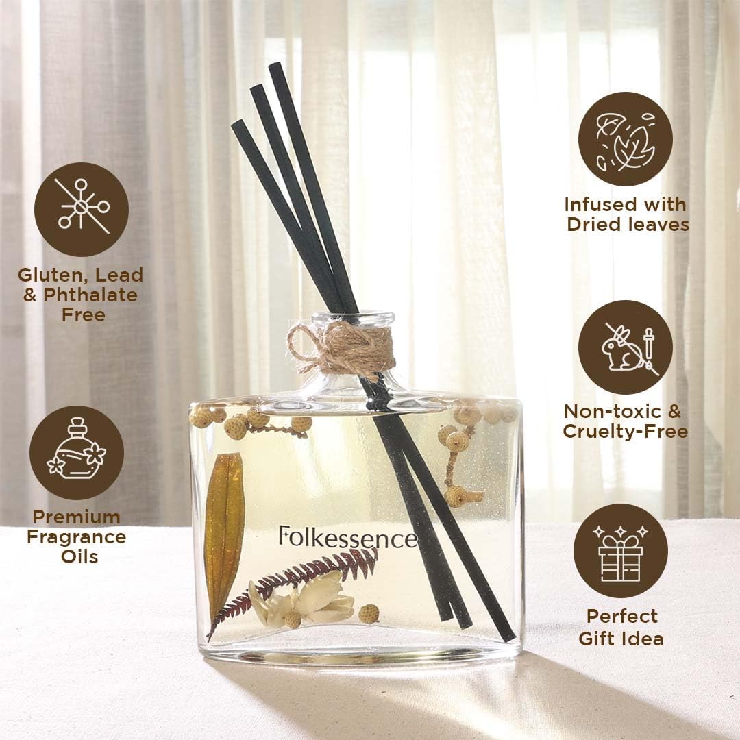 Folkulture Reed Diffusers for Home with 5 Sticks
