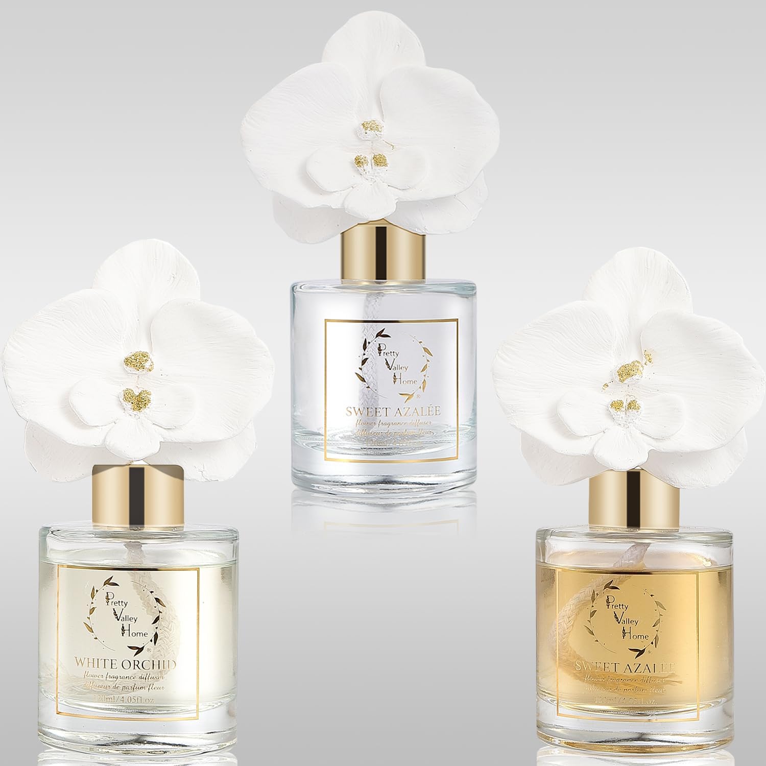 Orchid Ceramic Reed Diffuser Set 120ML White Orchid Home Decor
