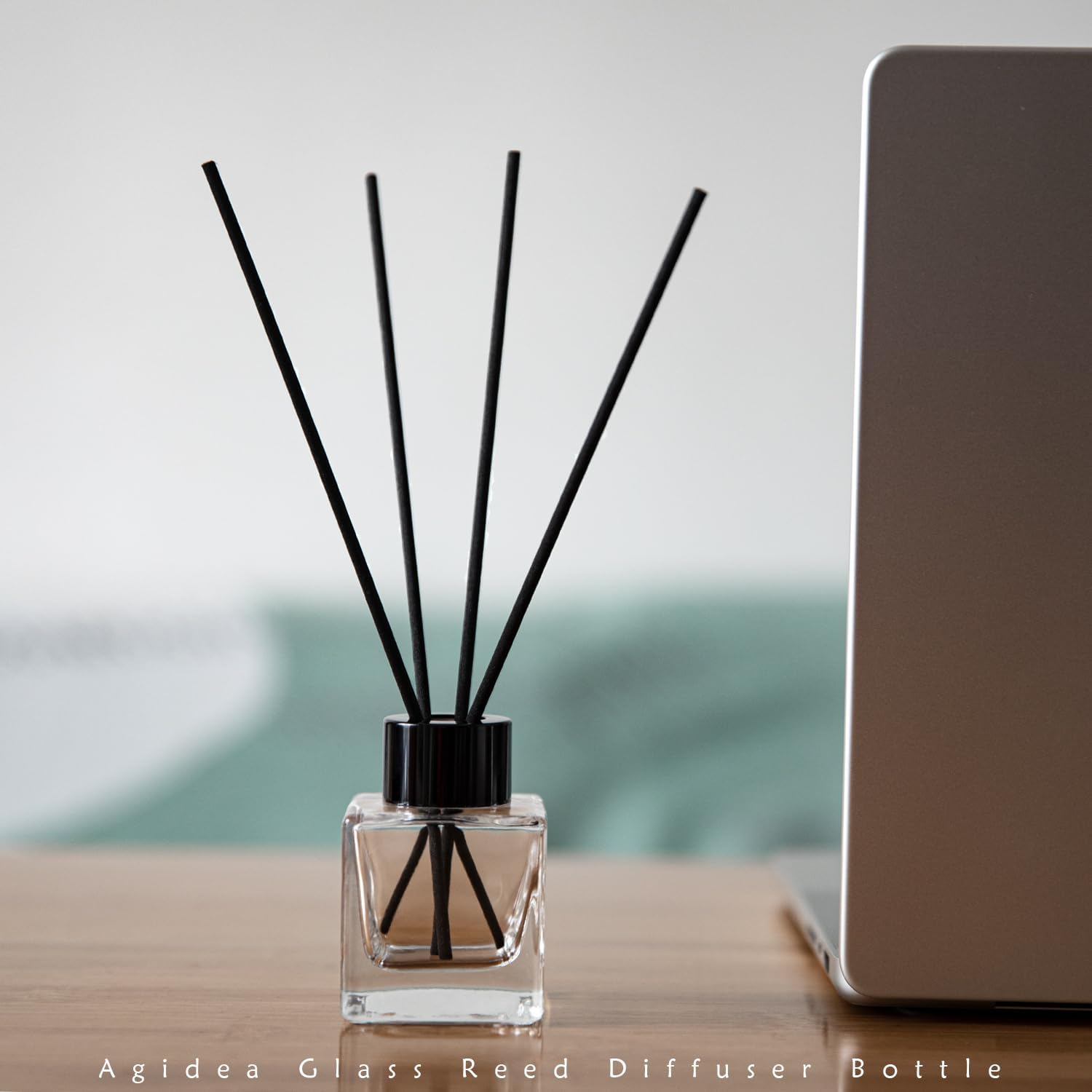 4PCS Refillable Fragrance Glass Diffuser Bottles with Reeds Stopper Funnel and 50ML Capacity